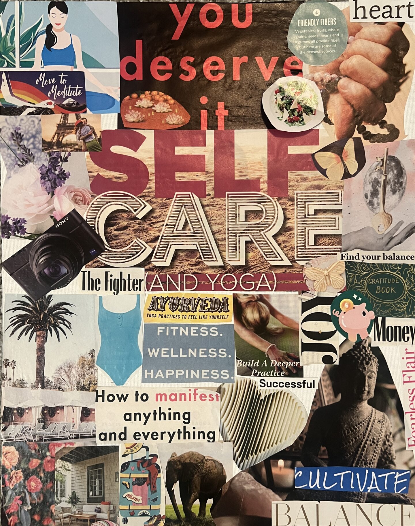 Self care vision board collage